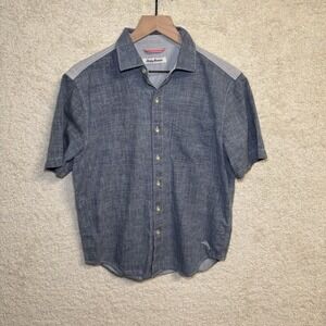 Men's Tommy Bahama Button Down Shirt‎ Small Chambray Hula Girl Vacation Resort